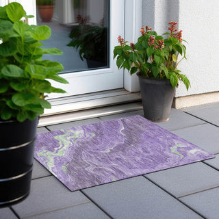 Piper Looms Chantille Abstract ACN1701 Purple Machine Washable Area Rug Scatter Outdoor Lifestyle Image Feature