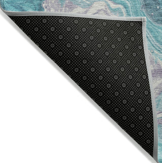 Piper Looms Chantille Abstract ACN1701 Teal Machine Washable Area Rug Backing Image
