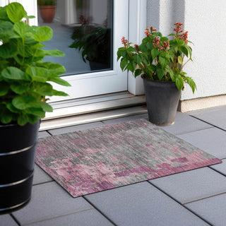 Piper Looms Chantille Abstract ACN1702 Blush Machine Washable Area Rug Scatter Outdoor Lifestyle Image Feature