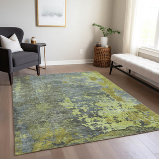 Piper Looms Chantille Abstract ACN1702 Cactus Machine Washable Area Rug Lifestyle Image Feature