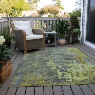 Piper Looms Chantille Abstract ACN1702 Cactus Machine Washable Area Rug Outdoor Lifestyle Image Feature
