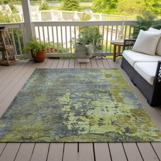 Piper Looms Chantille Abstract ACN1702 Cactus Machine Washable Area Rug Outdoor Lifestyle Image Feature