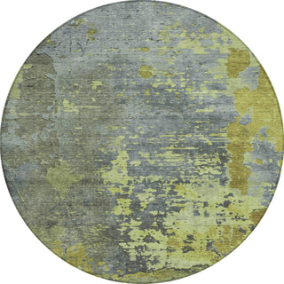 Piper Looms Chantille Abstract ACN1702 Cactus Machine Washable Area Rug Round Main Image