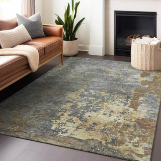 Piper Looms Chantille Abstract ACN1702 Taupe Machine Washable Area Rug Lifestyle Image Feature