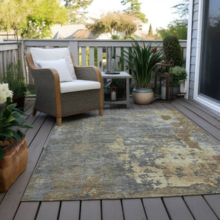 Piper Looms Chantille Abstract ACN1702 Taupe Machine Washable Area Rug Outdoor Lifestyle Image Feature