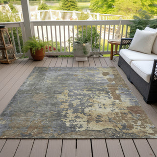 Piper Looms Chantille Abstract ACN1702 Taupe Machine Washable Area Rug Outdoor Lifestyle Image Feature
