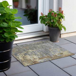 Piper Looms Chantille Abstract ACN1702 Taupe Machine Washable Area Rug Scatter Outdoor Lifestyle Image Feature
