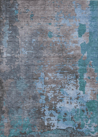 Piper Looms Chantille Abstract ACN1702 Teal Machine Washable Area Rug main image