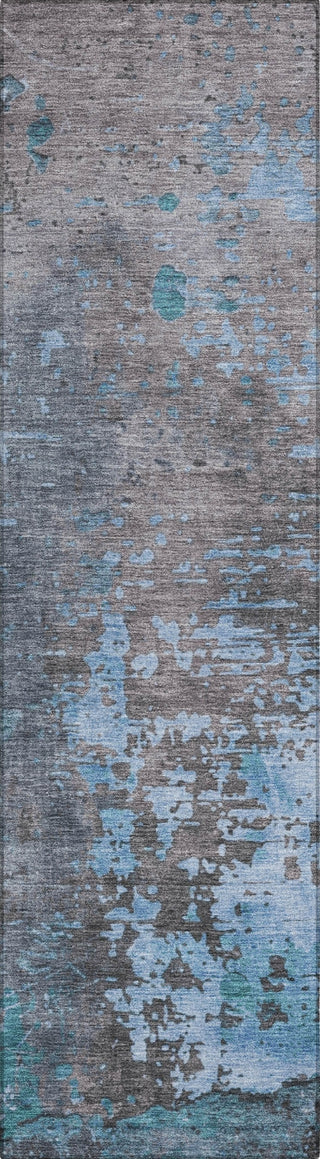 Piper Looms Chantille Abstract ACN1702 Teal Machine Washable Area Rug Runner Main Image