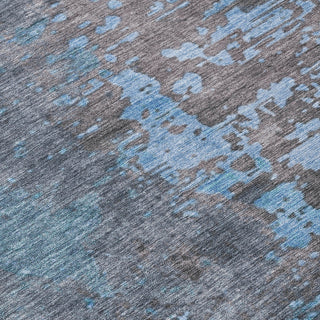 Piper Looms Chantille Abstract ACN1702 Teal Machine Washable Area Rug Swatch Image