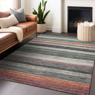 Piper Looms Chantille Stripes ACN1703 Seafoam Machine Washable Area Rug Lifestyle Image Feature