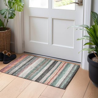 Piper Looms Chantille Stripes ACN1703 Seafoam Machine Washable Area Rug Scatter Lifestyle Image Feature