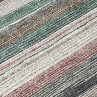 Piper Looms Chantille Stripes ACN1703 Seafoam Machine Washable Area Rug Swatch Image