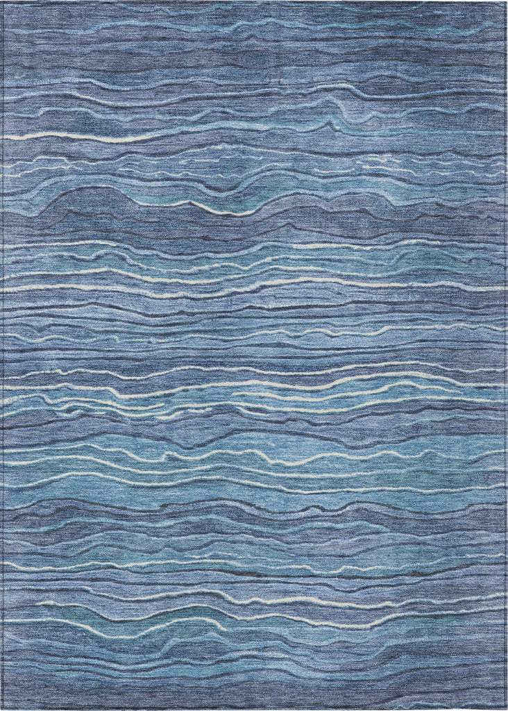 Piper Looms Chantille Stripes ACN1704 Blue Machine Washable Area Rug main image