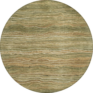 Piper Looms Chantille Stripes ACN1704 Fern Machine Washable Area Rug Round Main Image