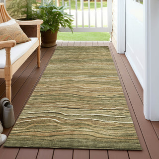Piper Looms Chantille Stripes ACN1704 Fern Machine Washable Area Rug Runner Outdoor Lifestyle Image Feature