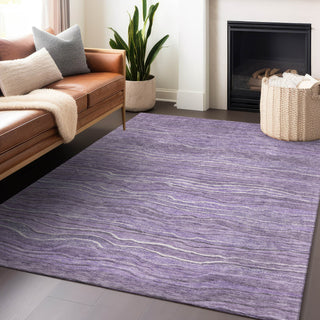 Piper Looms Chantille Stripes ACN1704 Purple Machine Washable Area Rug Lifestyle Image Feature