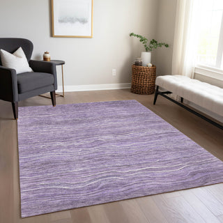 Piper Looms Chantille Stripes ACN1704 Purple Machine Washable Area Rug Lifestyle Image Feature