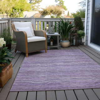 Piper Looms Chantille Stripes ACN1704 Purple Machine Washable Area Rug Outdoor Lifestyle Image Feature