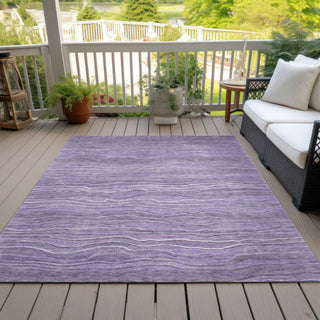 Piper Looms Chantille Stripes ACN1704 Purple Machine Washable Area Rug Outdoor Lifestyle Image Feature
