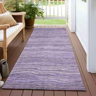 Piper Looms Chantille Stripes ACN1704 Purple Machine Washable Area Rug Runner Outdoor Lifestyle Image Feature