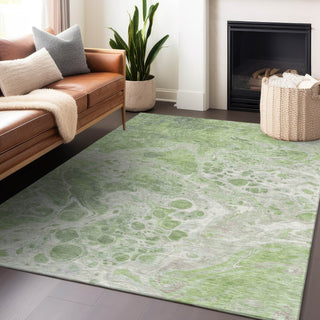 Piper Looms Chantille Abstract ACN1705 Aloe Machine Washable Area Rug Lifestyle Image Feature