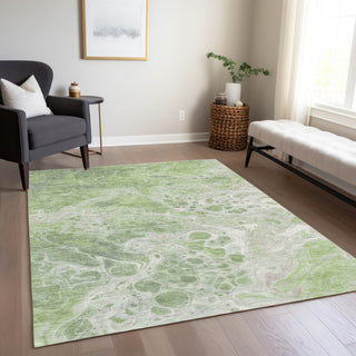 Piper Looms Chantille Abstract ACN1705 Aloe Machine Washable Area Rug Lifestyle Image Feature