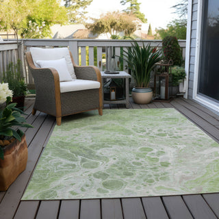 Piper Looms Chantille Abstract ACN1705 Aloe Machine Washable Area Rug Outdoor Lifestyle Image Feature