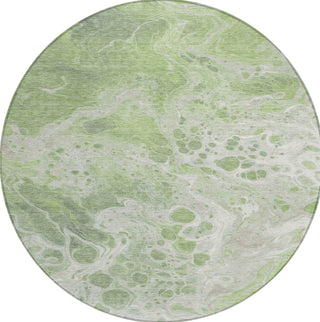 Piper Looms Chantille Abstract ACN1705 Aloe Machine Washable Area Rug Round Main Image
