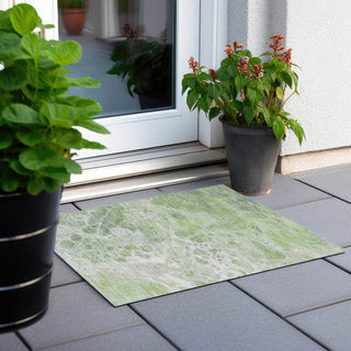 Piper Looms Chantille Abstract ACN1705 Aloe Machine Washable Area Rug Scatter Outdoor Lifestyle Image Feature
