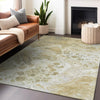 Piper Looms Chantille Abstract ACN1705 Gold Machine Washable Area Rug Lifestyle Image Feature
