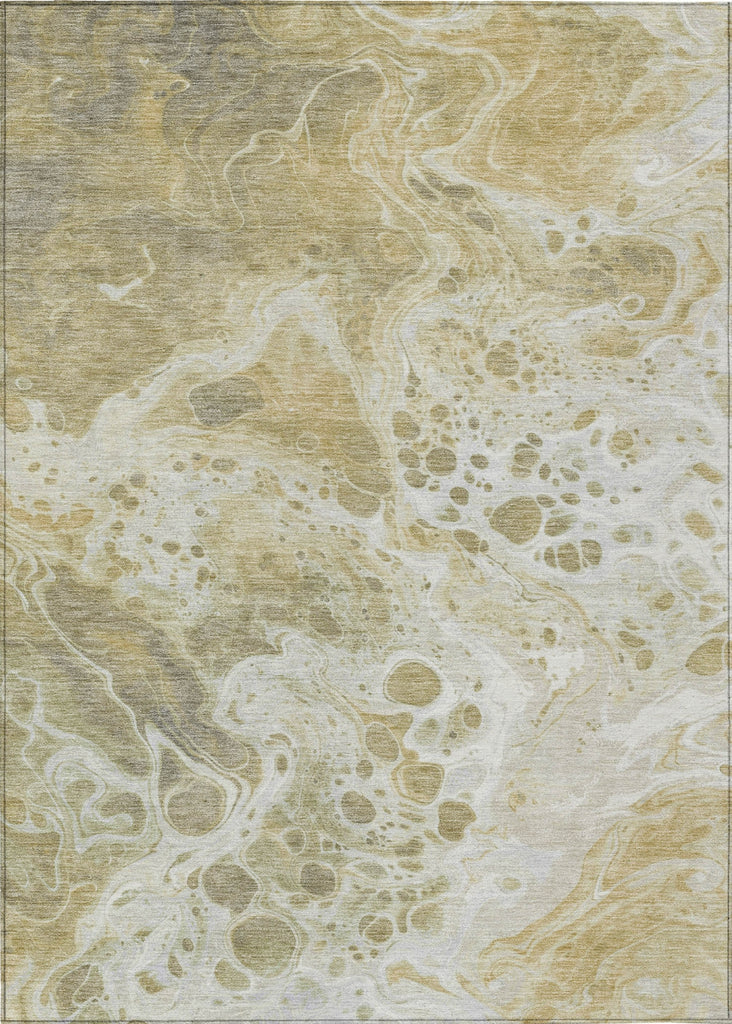 Piper Looms Chantille Abstract ACN1705 Gold Machine Washable Area Rug main image