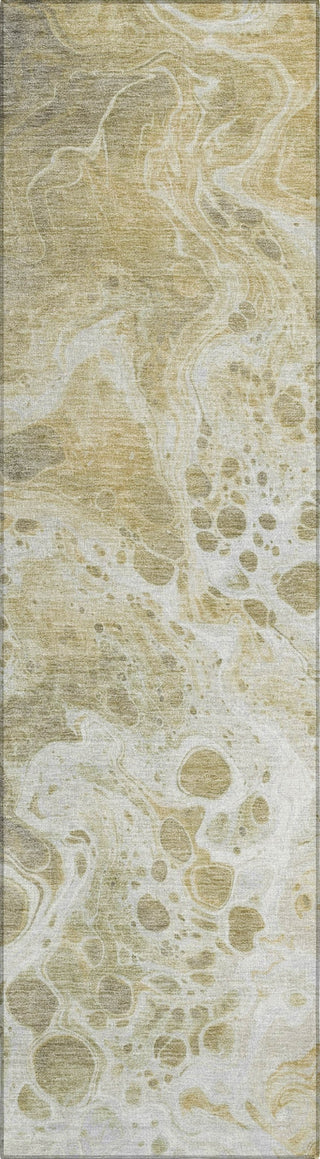 Piper Looms Chantille Abstract ACN1705 Gold Machine Washable Area Rug Runner Main Image