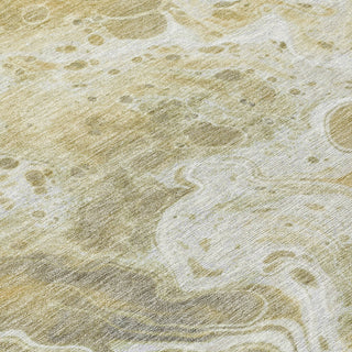 Piper Looms Chantille Abstract ACN1705 Gold Machine Washable Area Rug Swatch Image