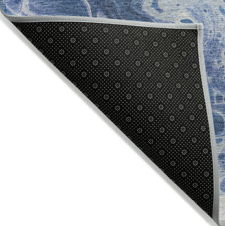 Piper Looms Chantille Abstract ACN1705 Navy Machine Washable Area Rug Backing Image