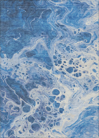 Piper Looms Chantille Abstract ACN1705 Navy Machine Washable Area Rug main image