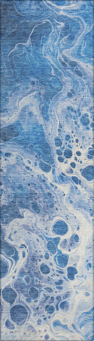 Piper Looms Chantille Abstract ACN1705 Navy Machine Washable Area Rug Runner Main Image