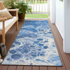 Piper Looms Chantille Abstract ACN1705 Navy Machine Washable Area Rug Runner Outdoor Lifestyle Image Feature