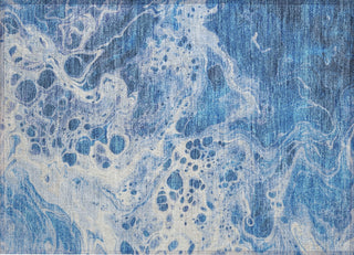 Piper Looms Chantille Abstract ACN1705 Navy Machine Washable Area Rug Scatter Main Image