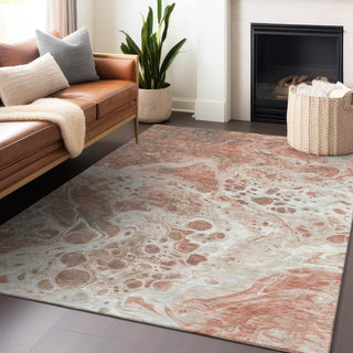 Piper Looms Chantille Abstract ACN1705 Paprika Machine Washable Area Rug Lifestyle Image Feature