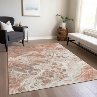 Piper Looms Chantille Abstract ACN1705 Paprika Machine Washable Area Rug Lifestyle Image Feature