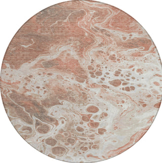 Piper Looms Chantille Abstract ACN1705 Paprika Machine Washable Area Rug Round Main Image