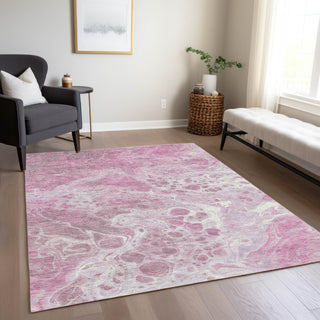 Piper Looms Chantille Abstract ACN1705 Pink Machine Washable Area Rug Lifestyle Image Feature