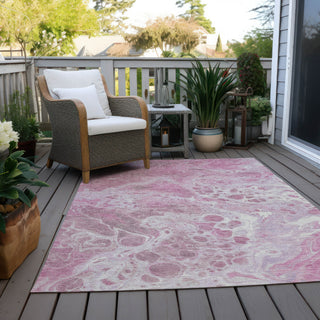 Piper Looms Chantille Abstract ACN1705 Pink Machine Washable Area Rug Outdoor Lifestyle Image Feature