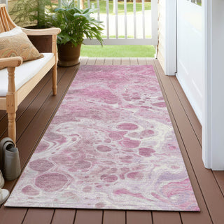 Piper Looms Chantille Abstract ACN1705 Pink Machine Washable Area Rug Runner Outdoor Lifestyle Image Feature