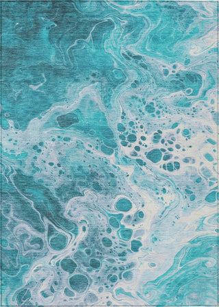 Piper Looms Chantille Abstract ACN1705 Teal Machine Washable Area Rug main image
