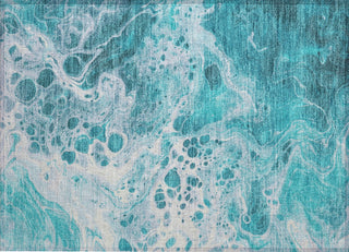 Piper Looms Chantille Abstract ACN1705 Teal Machine Washable Area Rug Scatter Main Image