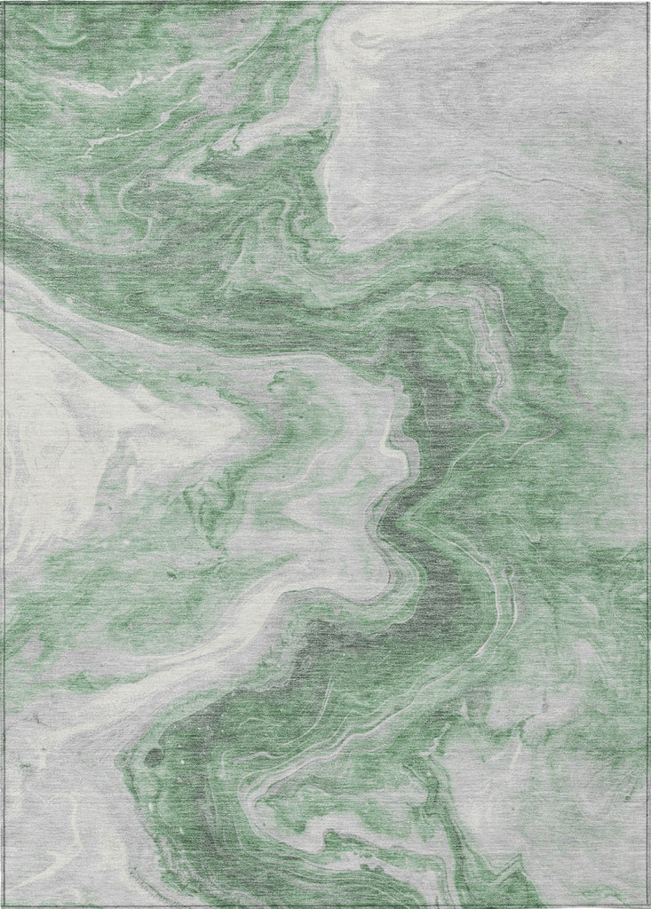 Piper Looms Chantille Abstract ACN1706 Green Machine Washable Area Rug main image