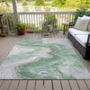 Piper Looms Chantille Abstract ACN1706 Green Machine Washable Area Rug Outdoor Lifestyle Image Feature