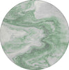 Piper Looms Chantille Abstract ACN1706 Green Machine Washable Area Rug Round Main Image
